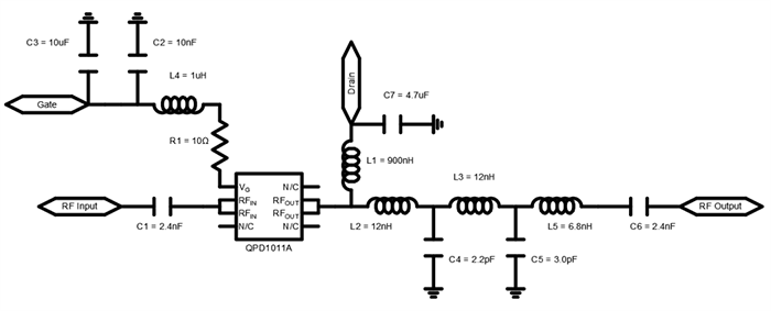 Schematic - Qorvo QPD1011AEVB Evaluation Board